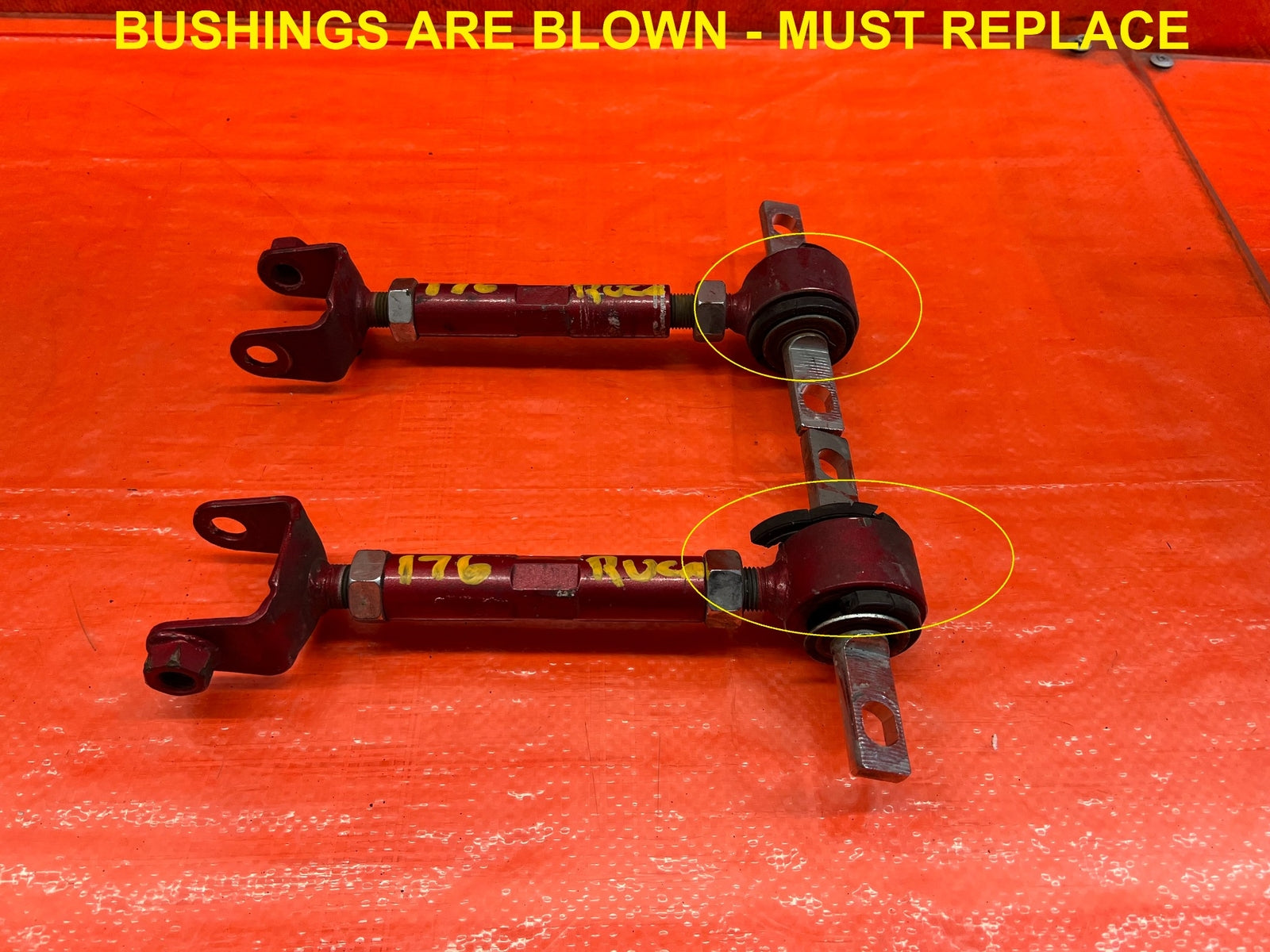 02 05 HONDA CIVIC SI EP3 HATCHBACK   ASJUSTABLE REAR UPPER CONTROL ARMS   FLAW0