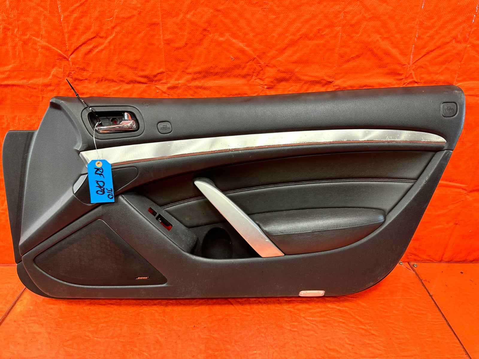 09 15 INFINITI G37 CONVERTIBLE PASSENGER RIGHT INTERIOR DOOR PANEL   OEM #3101