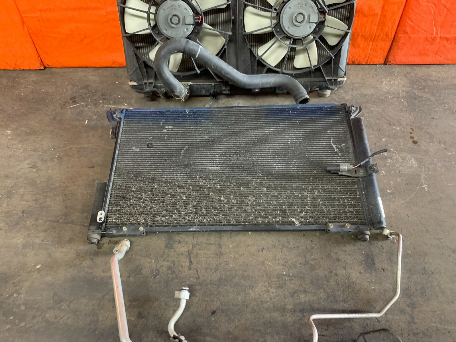 2006 06 HONDA CIVIC SI OEM COOLING KIT AC LINES RADIATOR CONDENSER FAN LINE FANS2