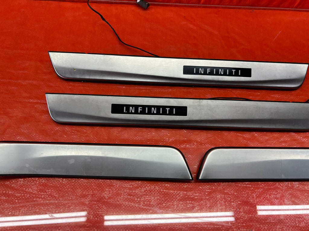 14 15 INFINITI Q50 ILLUMINATING LED SCUFF PLATE FLOOR PILLAR SET FRONT REAR OEM6
