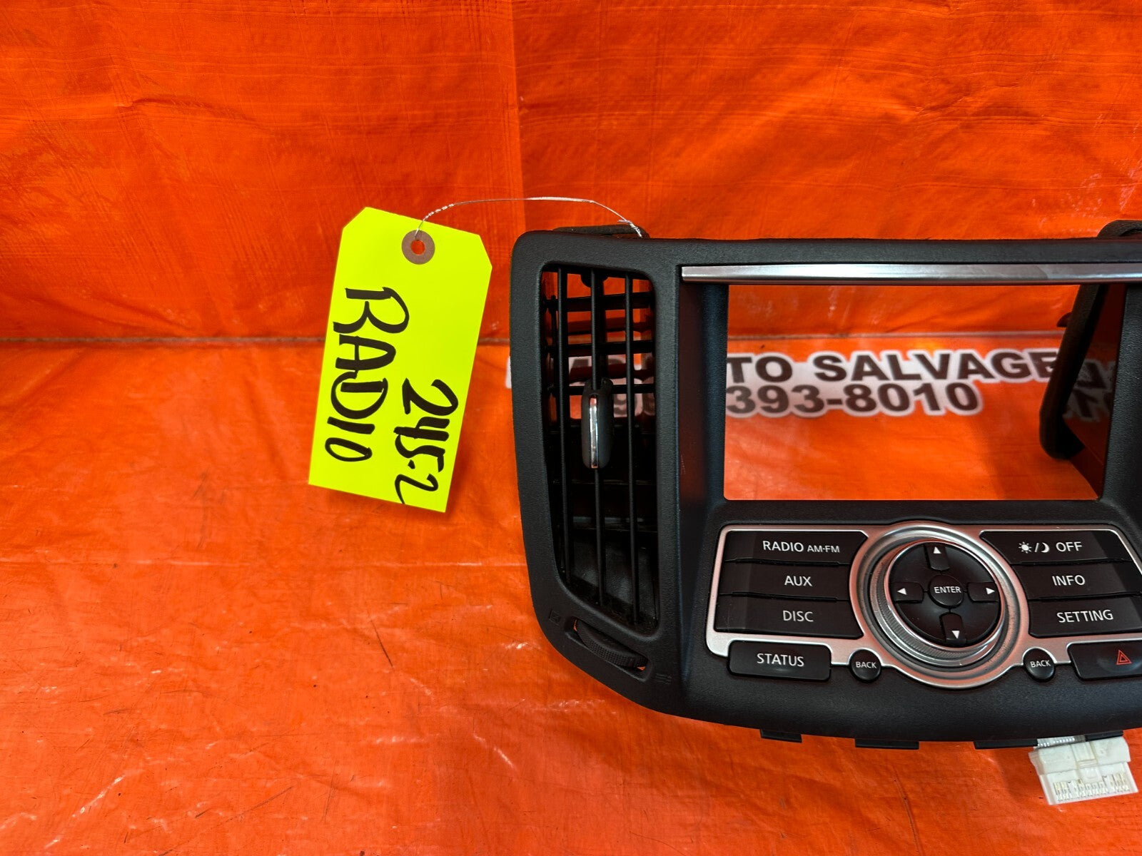 08 15 INFINITI G37 & Q60    2D COUPE   RADIO STEREO CONTROL BEZEL   NON NAVI 2458