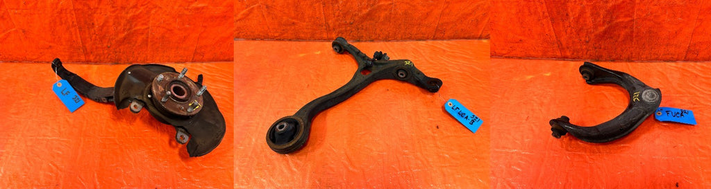 09 14 ACURA TSX   LEFT FRONT SPINDLE KNUCKLE HUB UPPER LOWER CONTROL ARM 3210