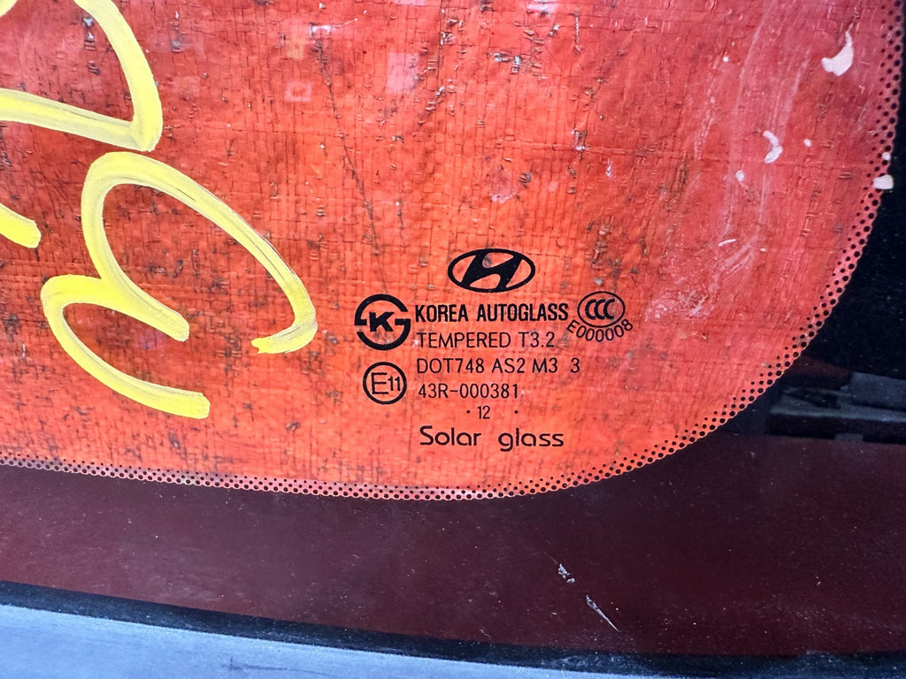 10 16 HYUNDAI GENESIS COUPE PASSENGER RIGHT REAR 1/4 QUARTER GLASS WINDOW #3262
