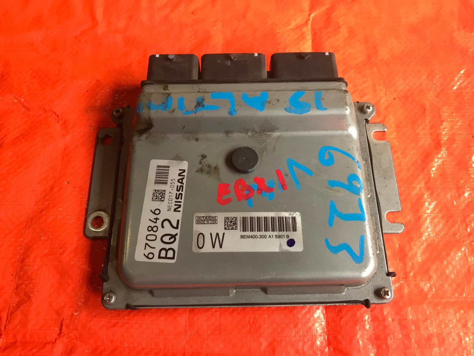 OEM 2015 15 NISSAN ALTIMA ENGINE COMPUTER ECU ECM EBX   PART # BEM400 300 A10