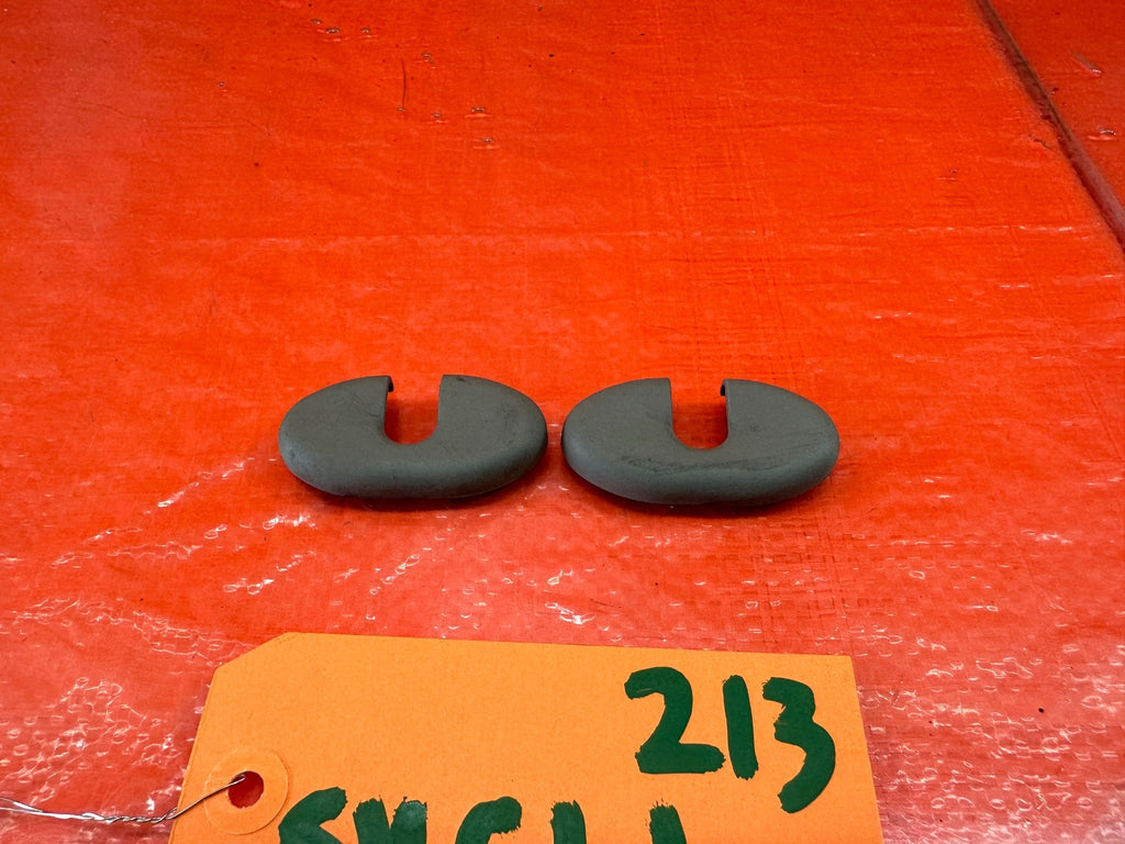 02 05 HONDA CIVIC SI EP3 HATCH LEFT & RIGHT SUN VISOR CAPS CLIPS COVERS OEM #2135