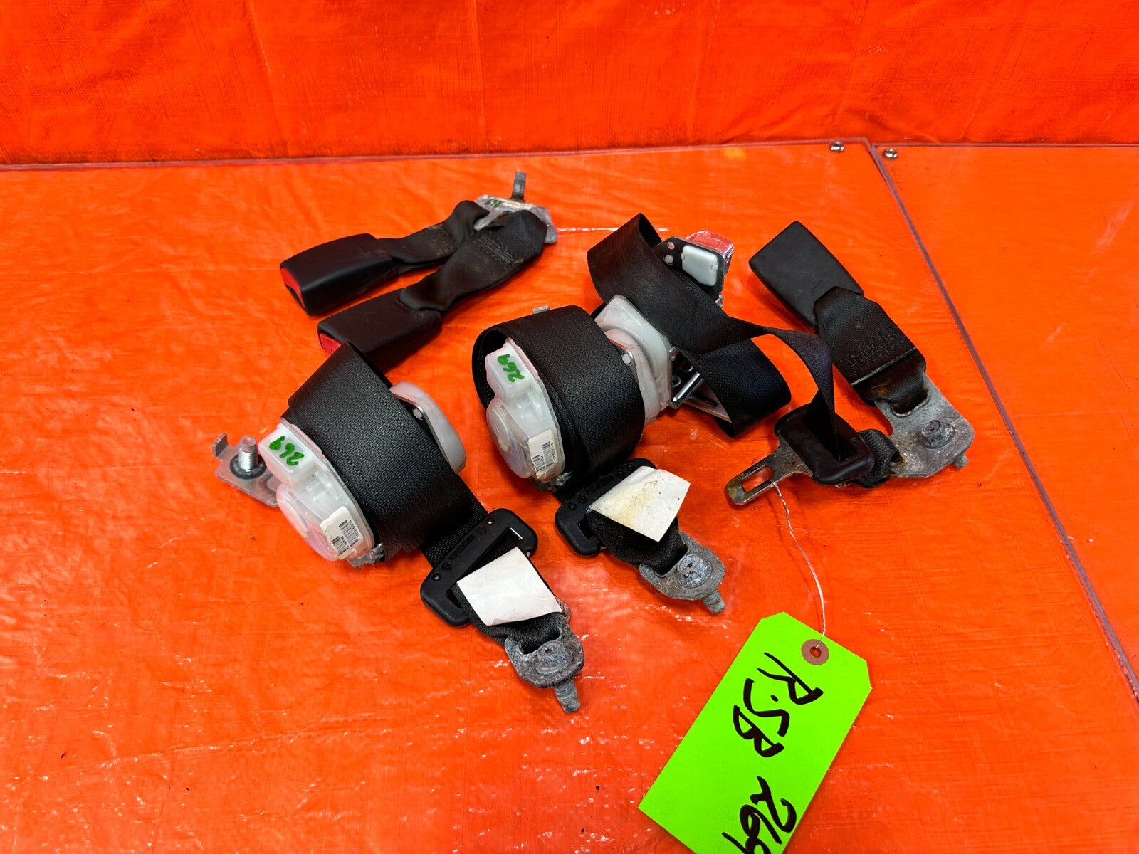 13 15 HONDA CIVIC SI 2D COUPE   LEFT & RIGHT REAR SEAT BELTS OEM FACTORY #2690