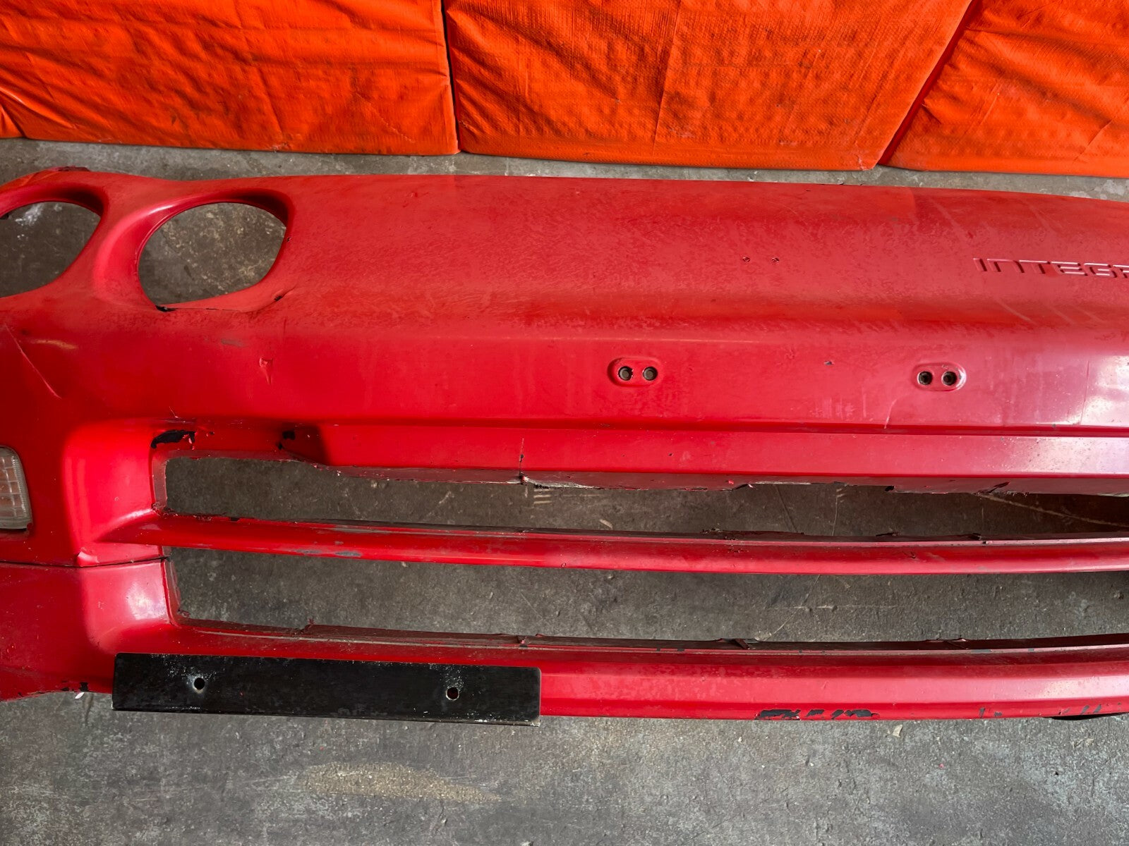 94 97 ACURA INTEGRA 2 & 4 DOOR   FRONT BUMPER COVER   RED   OEM OE FACTORY7