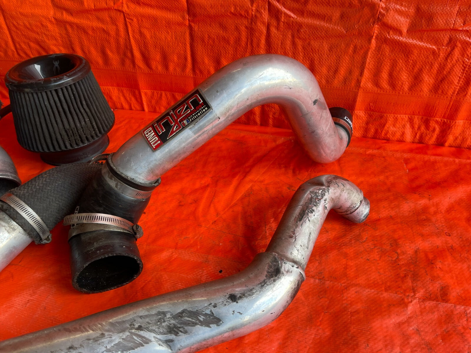 03 06 LANCER EVOLUTION 8 & 9   INJEN BRAND INTAKE / INTERCOOLER PIPING + GFB BOV3