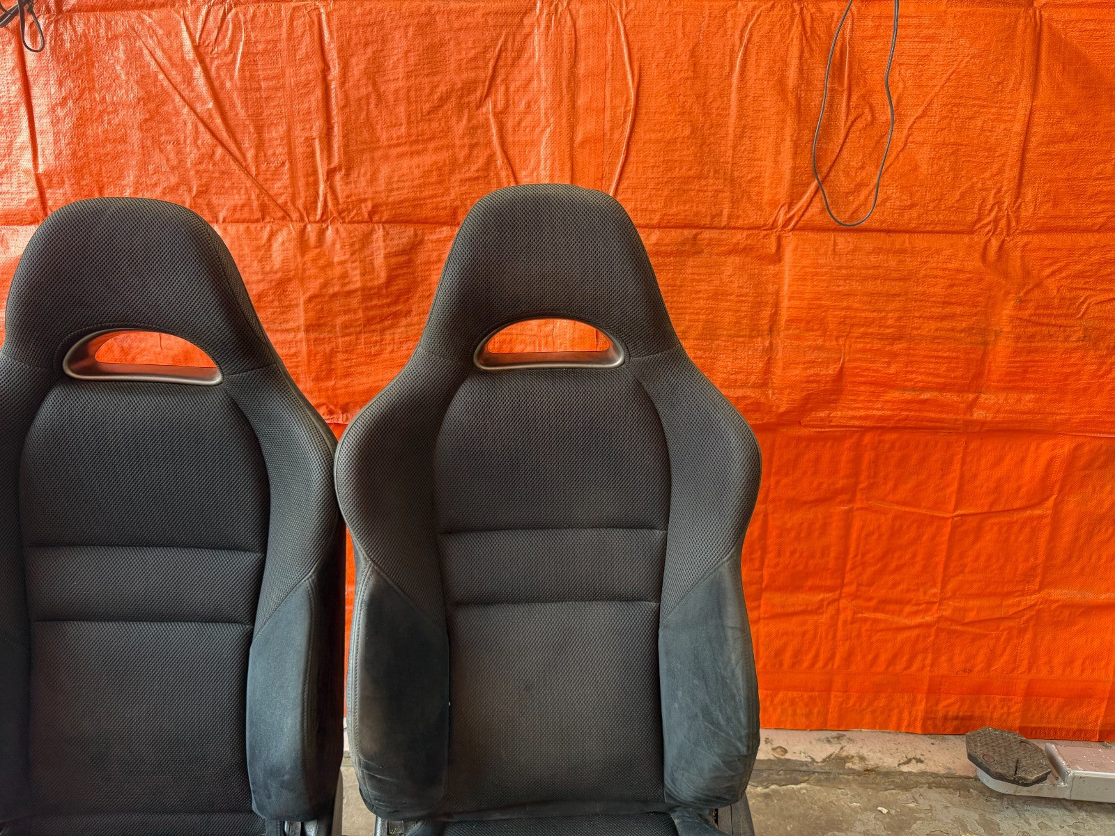 02 06 ACURA RSX   BLACK SUEDE FRONT CLOTH SEATS   LEFT AND RIGHT OEM FACOTRY OE4