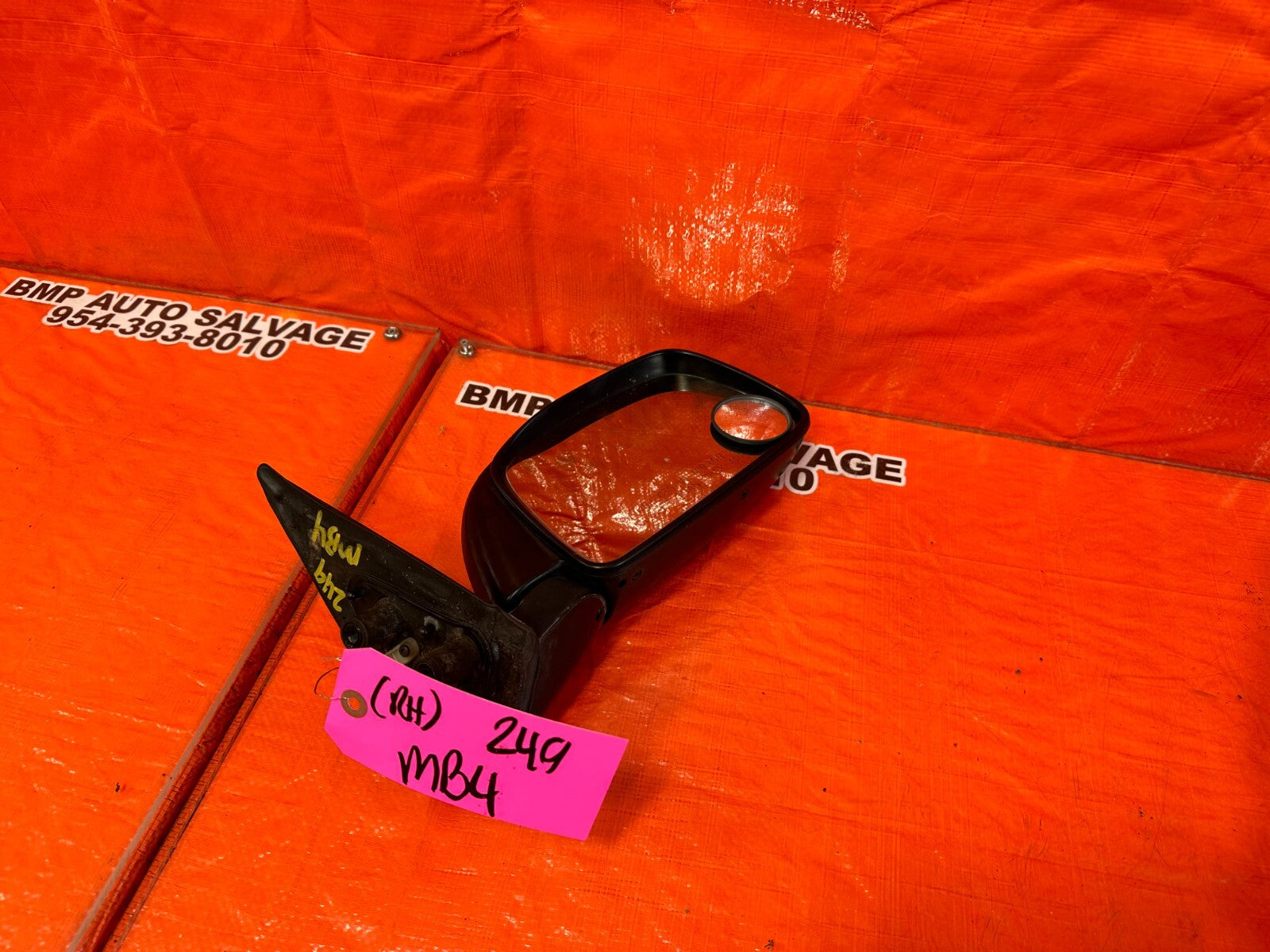 95 98 TOYOTA TACOMA   PASSENGER RIGHT SIDE VIEW MIRROR MANUAL NON POWER OEM #24910