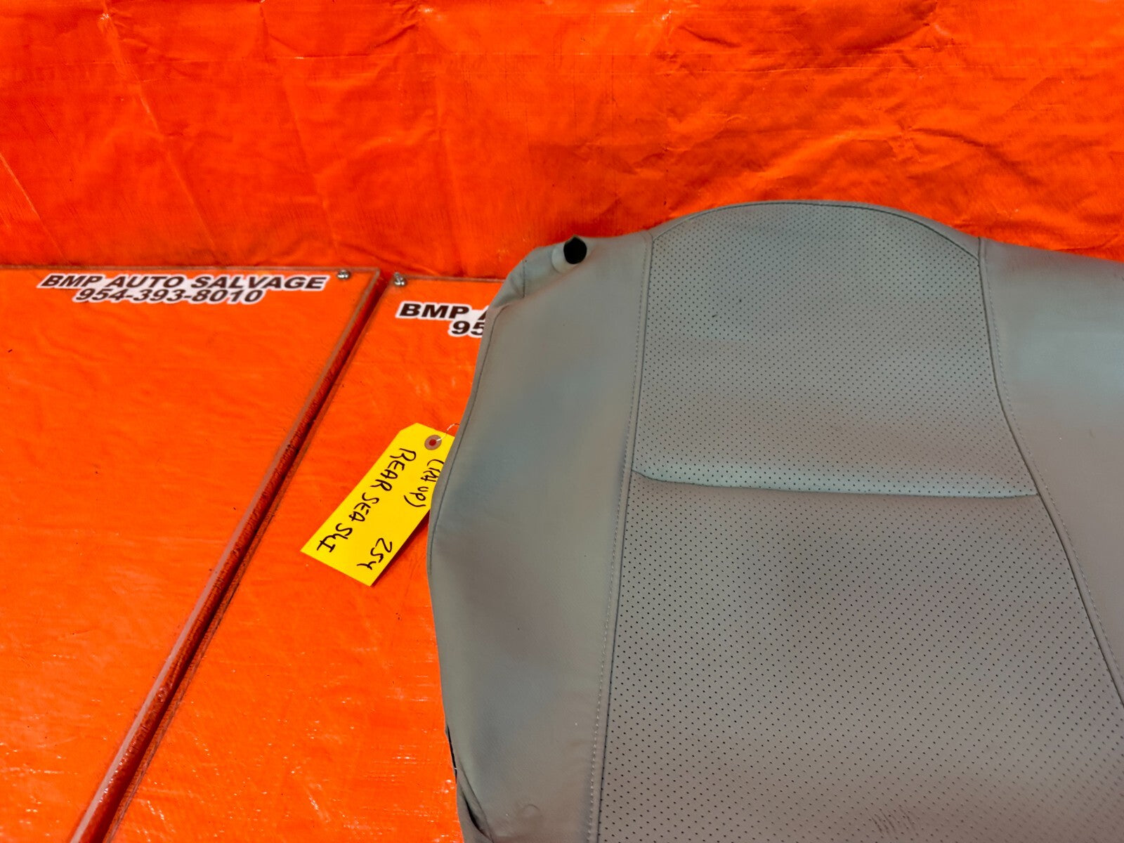 02 04 ACURA RSX GRAY PASSENGER RIGHT REAR UPPER SEAT SKIN LEATHER COVER OEM 2546