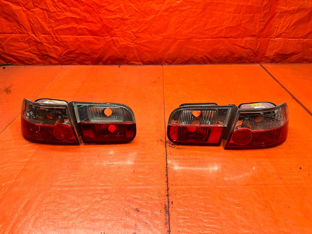 92 95 HONDA CIVIC 2D COUPE   50/50 RED CLEAR TAIL LIGHTS LAMP SET   OEM #3330