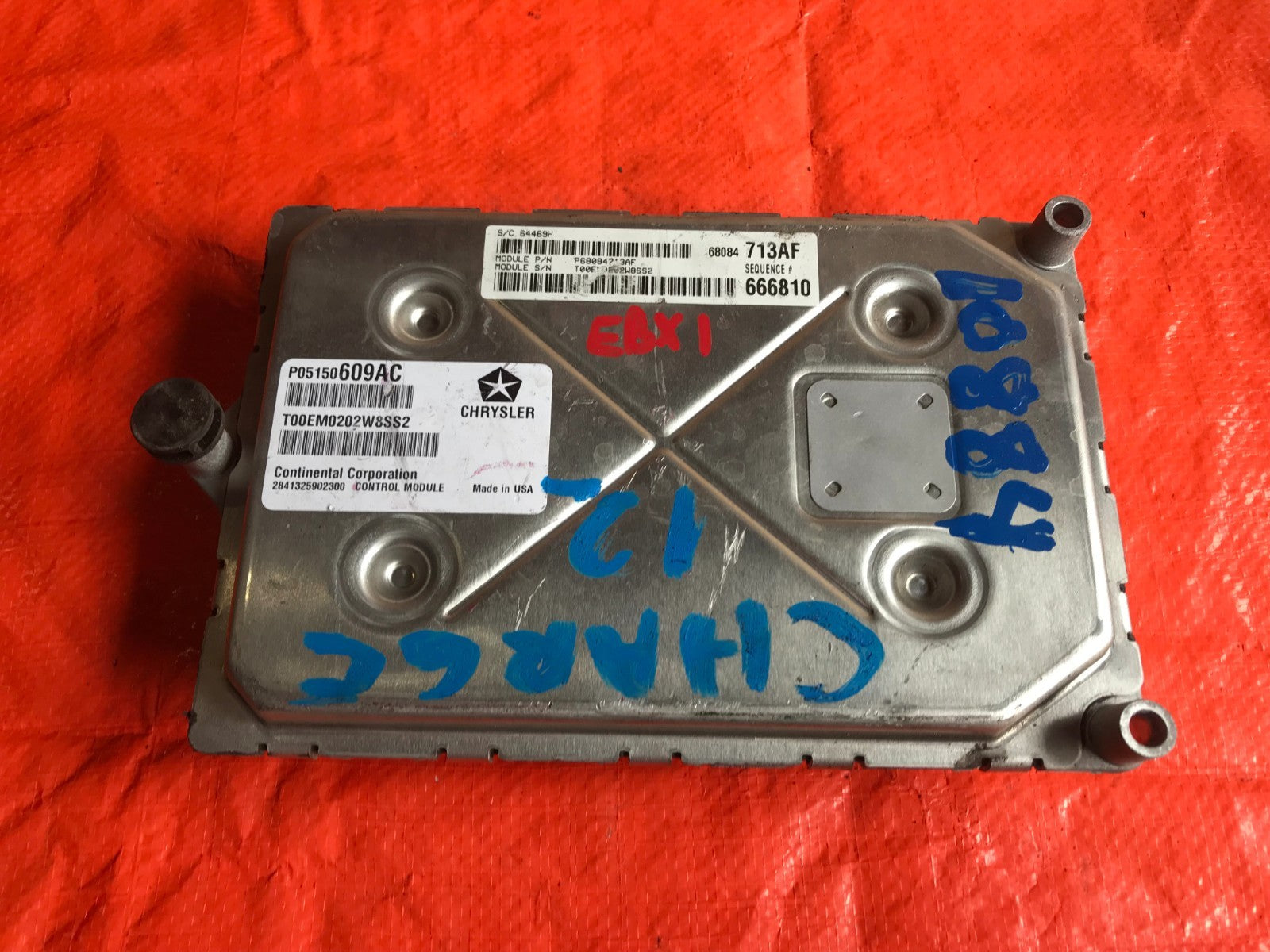 OEM 2012 12 DODGE CHARGER ENGINE COMPUTER ECU ECM EBX   PART # P68084713AF0