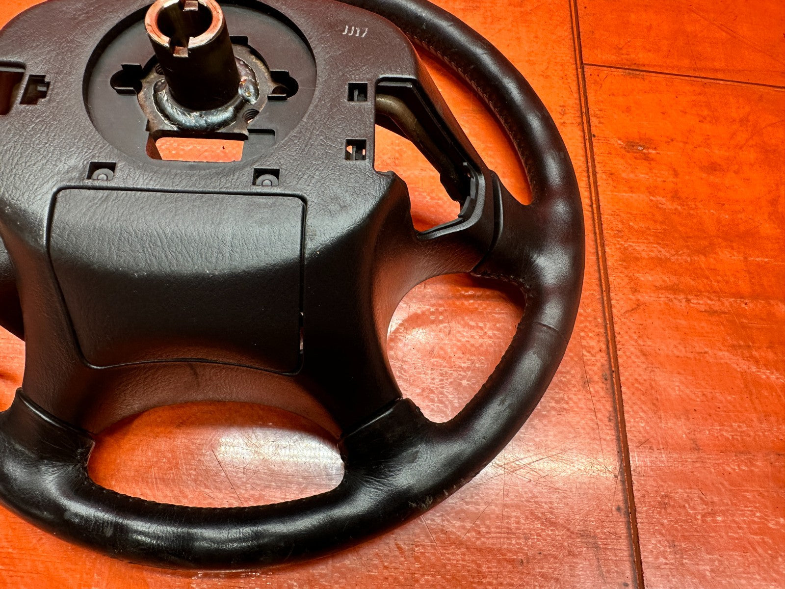 97 01 HONDA PRELUDE 2.2L BLACK LEATHER STEERING WHEEL BARE WHEEL CORE OEM #33513