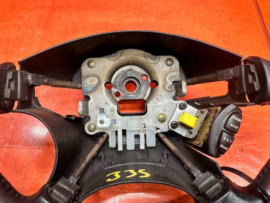 97 01 HONDA PRELUDE 2.2L BLACK LEATHER STEERING WHEEL BARE WHEEL CORE OEM #3359