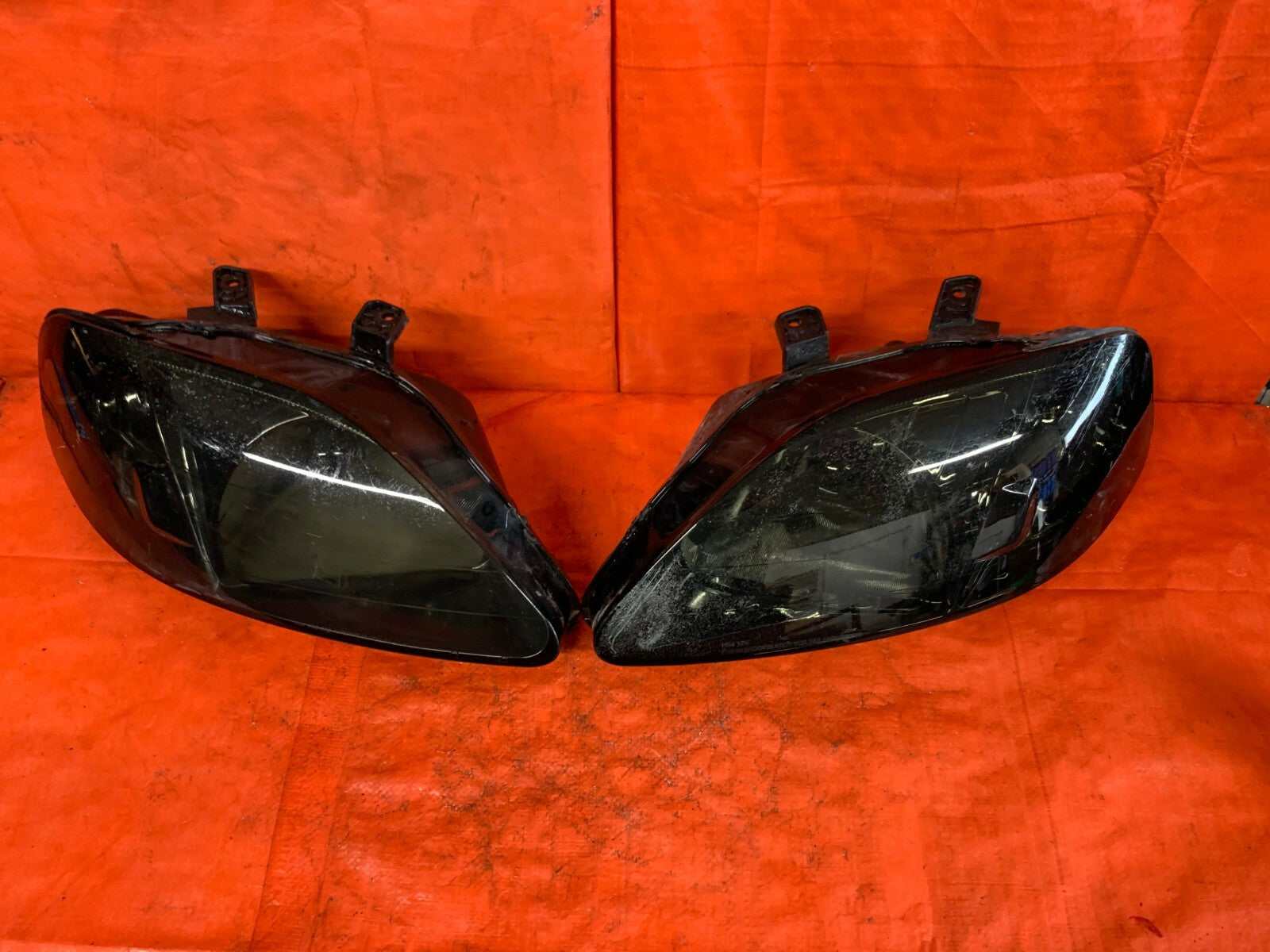99 00 HONDA CIVIC SI EM1   BLACKED OUT HEADLIGHT HEADLAMP SET HEADLIGHTS 9