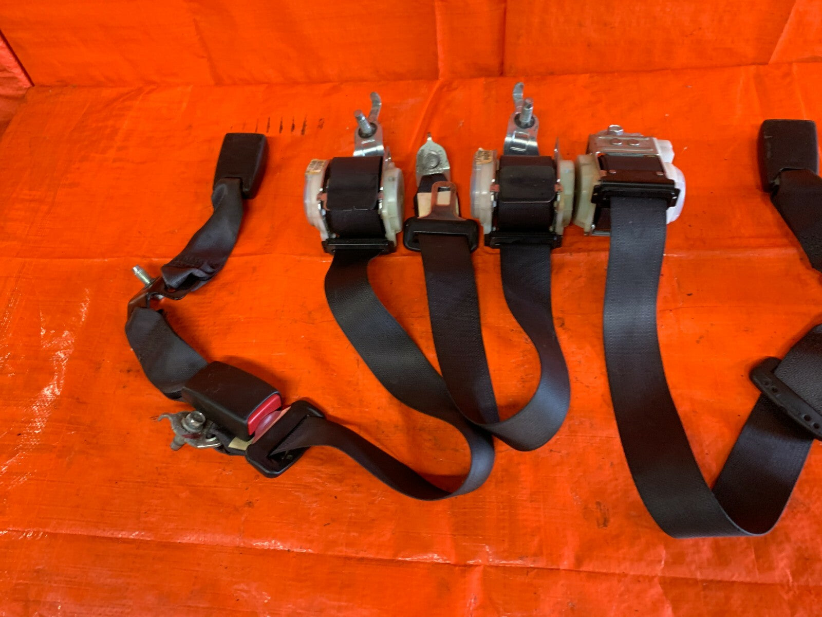 OEM 2008 08 HONDA CIVIC SI COUPE COMPLETE REAR SEAT BELT SET LEFT RIGHT CENTER3