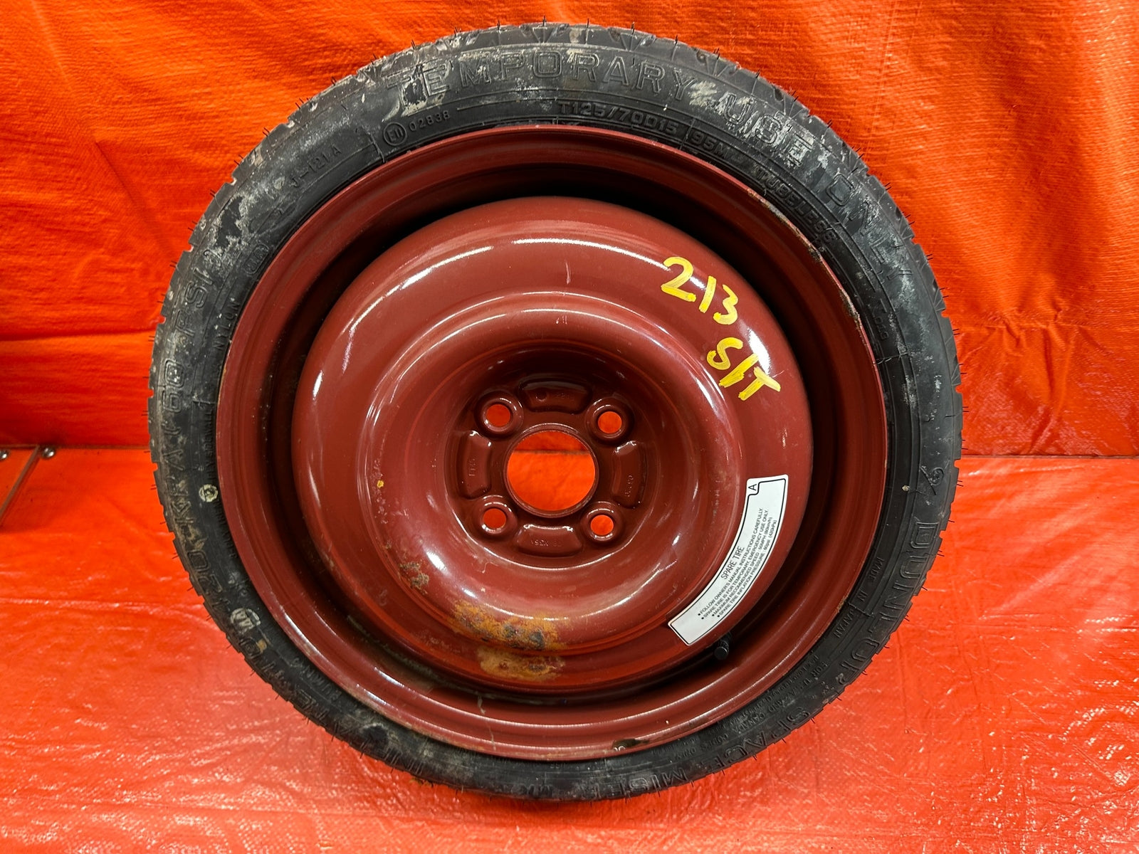 02 03 HONDA CIVIC SI EP3   4x100 EMERGENCY SPARE BACK UP TIRE WHEEL RIM OEM #2135