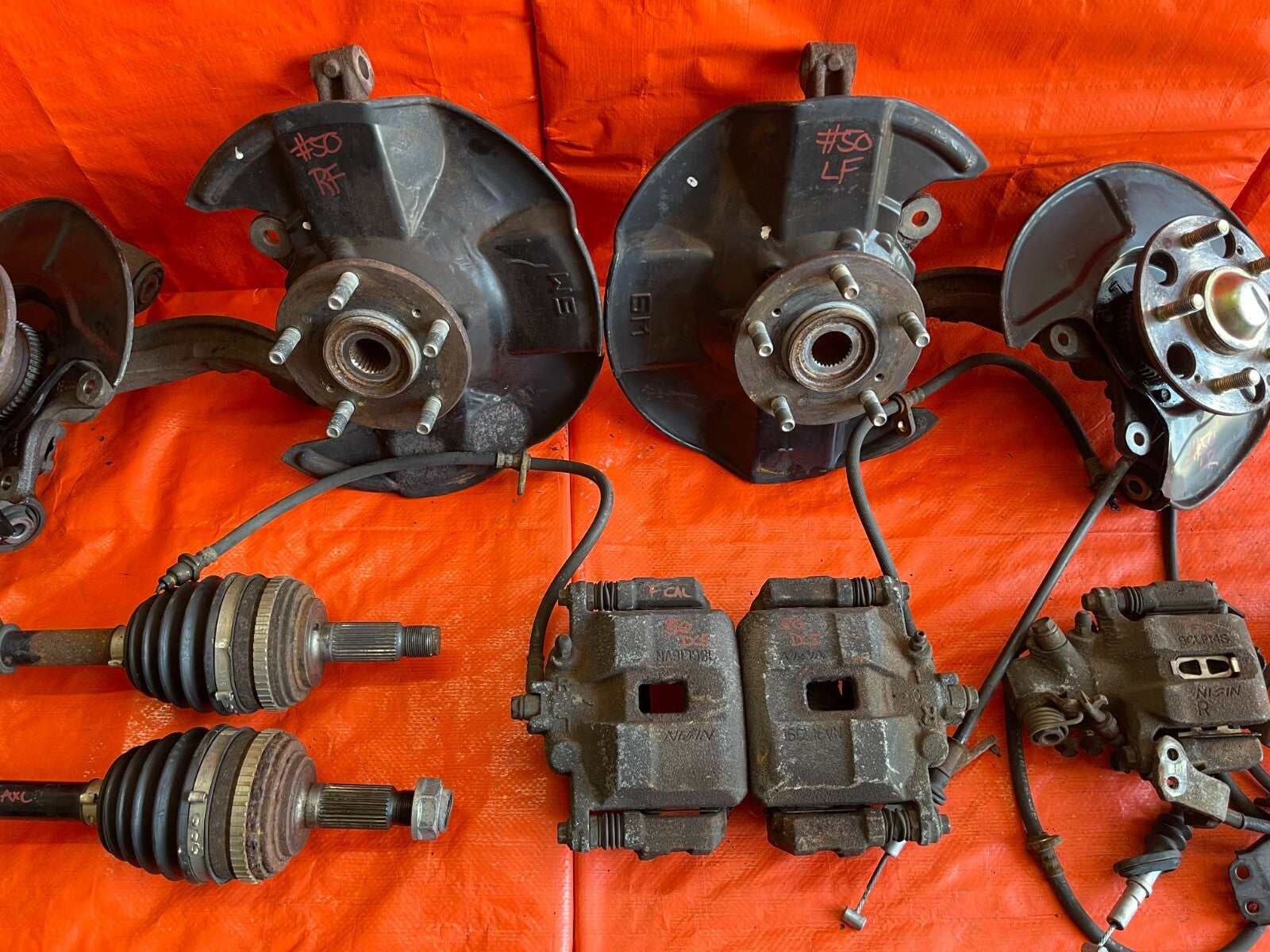 01 05 HONDA CIVIC   FULL 36MM 5 LUG CONVERSION SPINDLES CALIPERS E BRAKE BOOSTER5