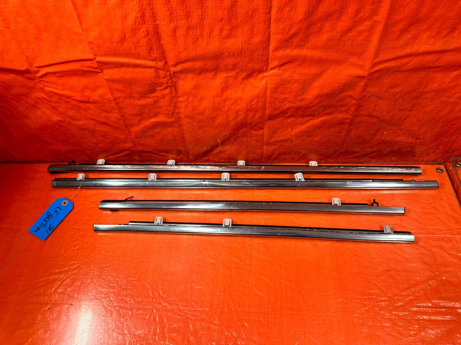 09 14 ACURA TSX   FRONT & REAR / LEFT & RIGHT EXTERIOR WINDOW GLASS TRIM OEM 3218