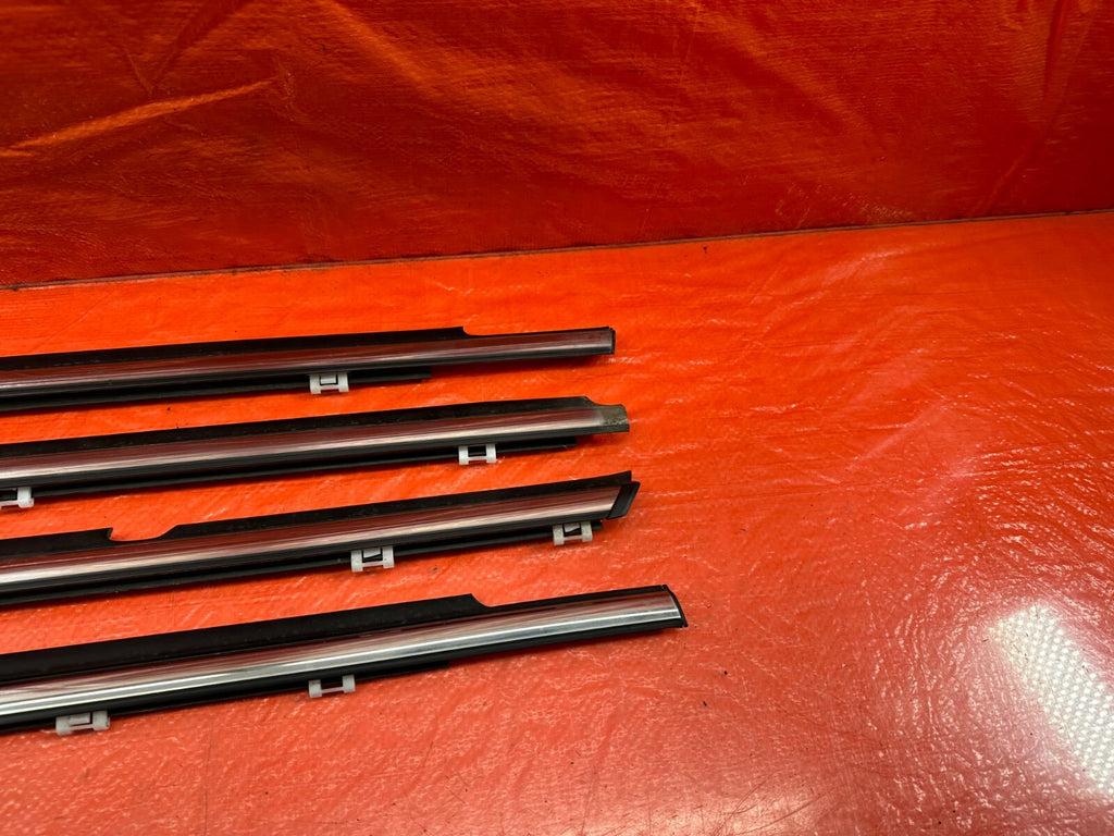 08 15 LANCER EVOLUTION X EVO 10 LEFT RIGHT FRONT REAR CHROME DOOR GLASS TRIM 2171