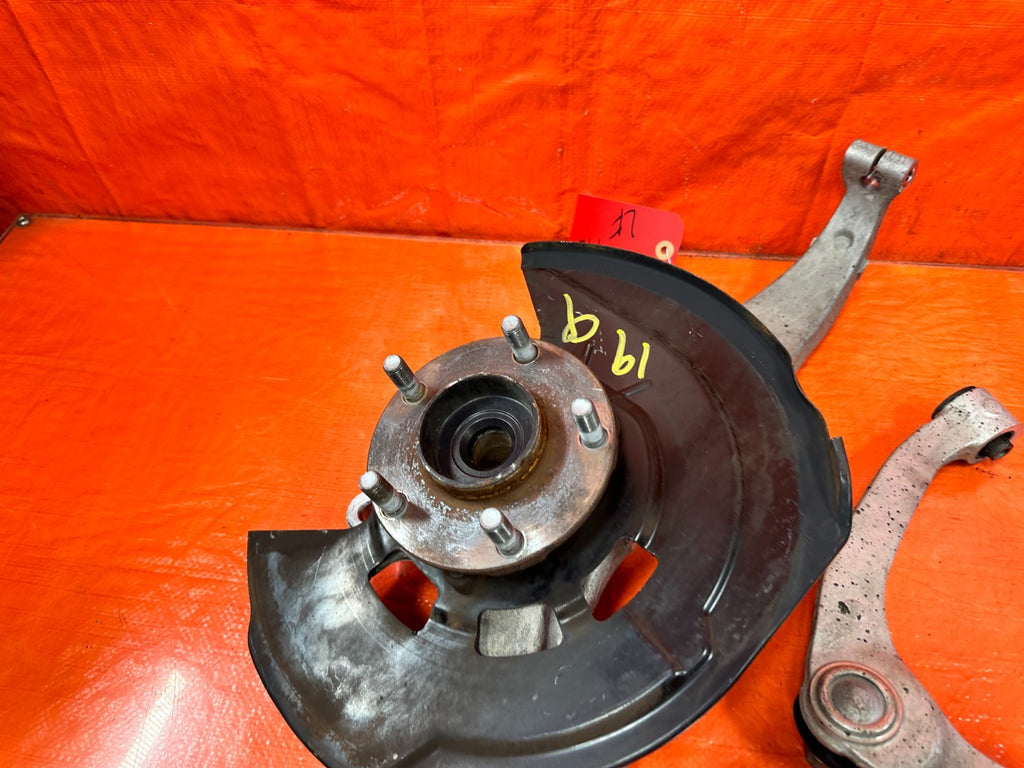 14 24 INFINITI Q50   RWD LEFT FRONT SPINDLE KNUCKLE HUB & CONTROL ARM OEM 19Q5