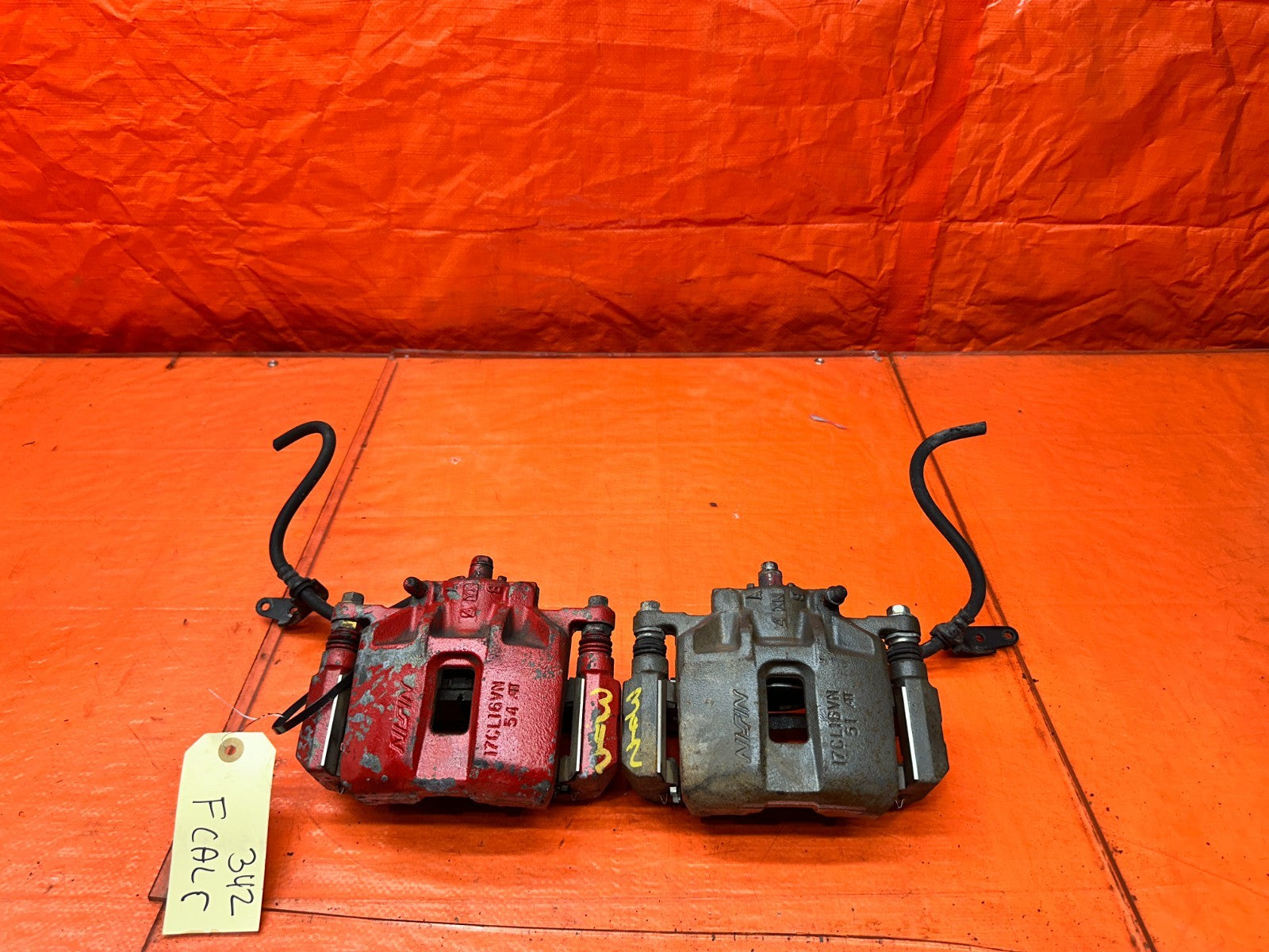 04-08 ACURA TSX 4D 2.4L K24A2 FRONT BRAKE CALIPERS BRACKETS DRIVER PASSENGER #340