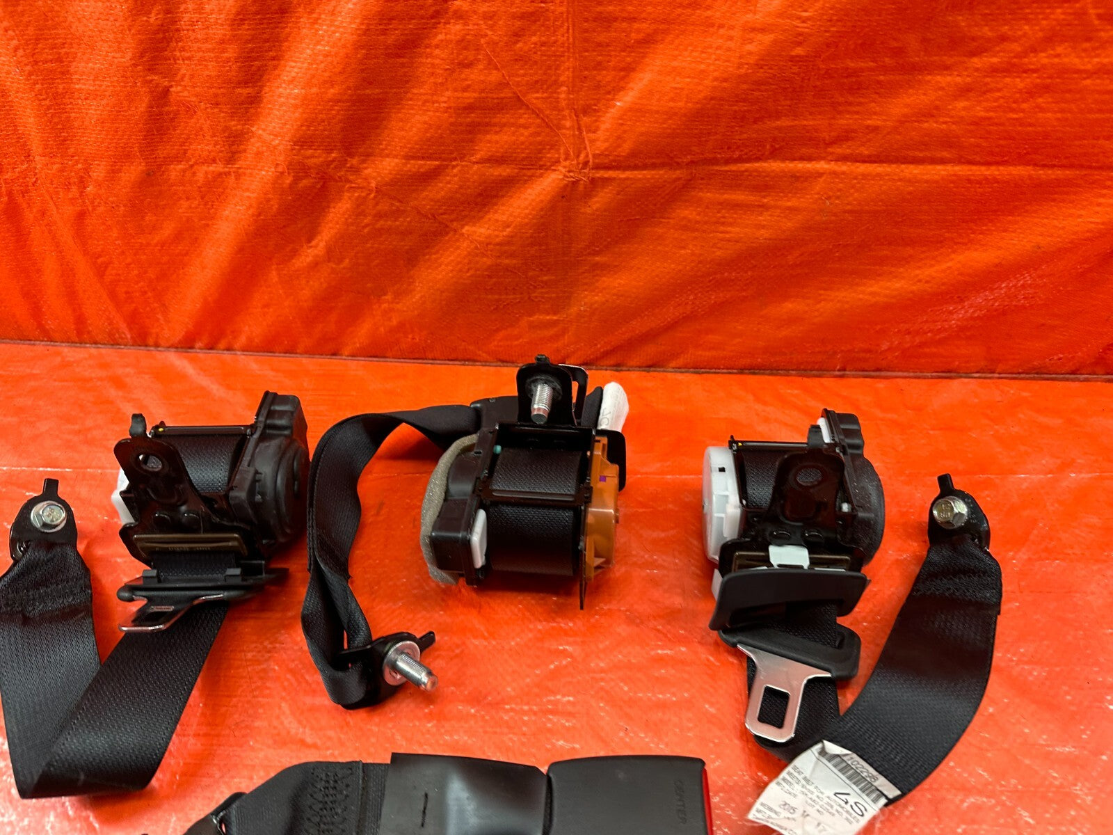 14 17 INFINITI Q50 REAR SEAT BELT SET LEFT & RIGHT SEAT BELTS   BLACK   OEM #2159