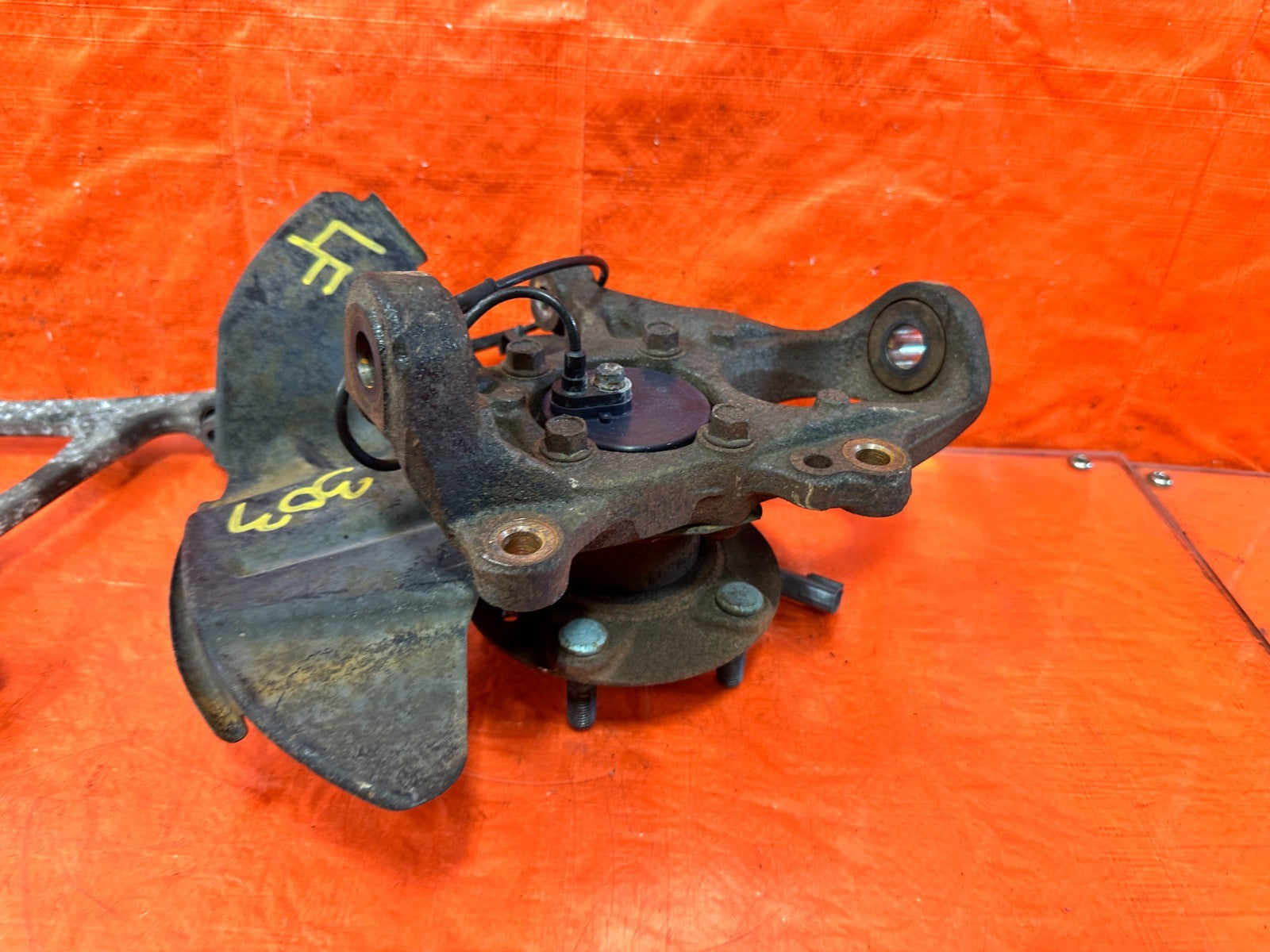 09 11 MAZDA RX8 RX 8 DRIVER LEFT FRONT SPINDLE KNUCKLE HUB W/ CONTROL ARMS OEM11
