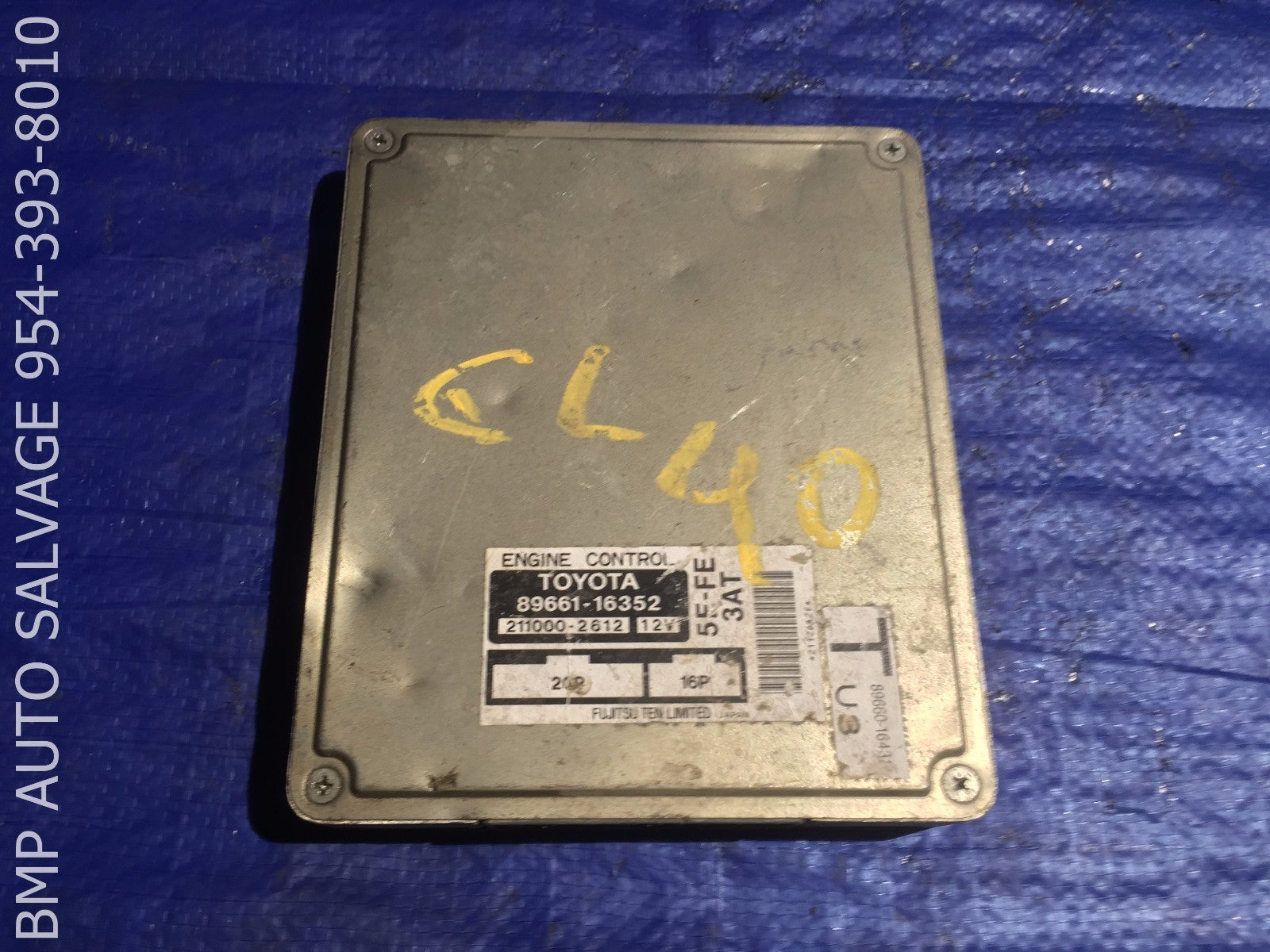 OEM 1996 TOYOTA TERCEL ECU # 89661 16352 ENGINE COMPUTER BRAIN ECM #1112 #J9PO0