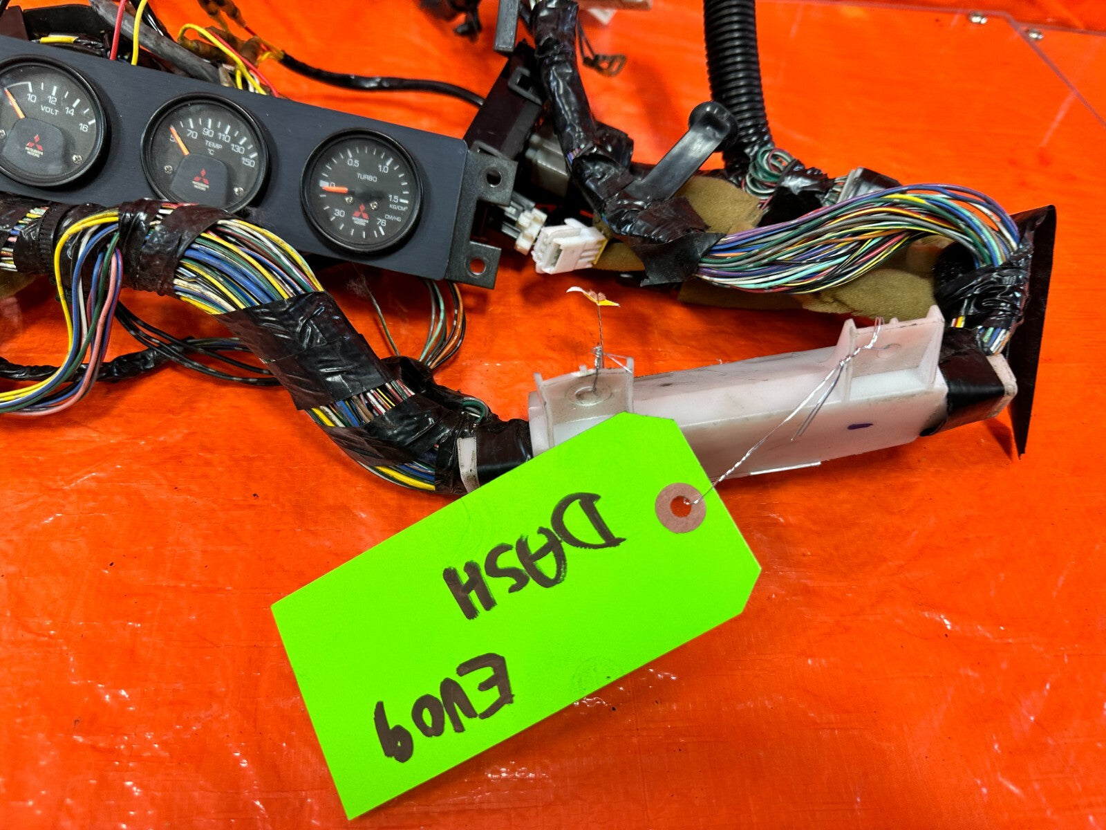 2006 06 LANCER EVOLUTION IX EVO 9 MR VOLT TEMP TURBO MR GAUGES W/ ALL WIRING OEM4