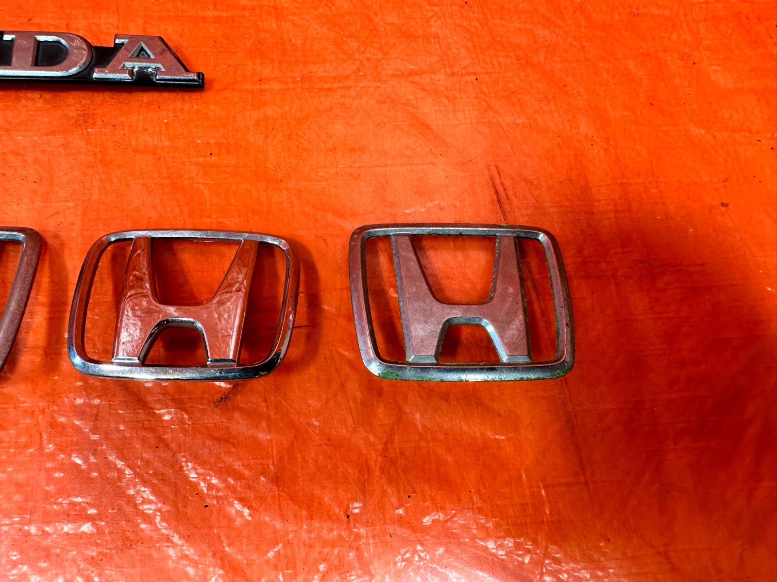 90 91 HONDA CIVIC HATCH  EMBLEM BADGE INSIGNIA SET   OEM #325 FACTORY4