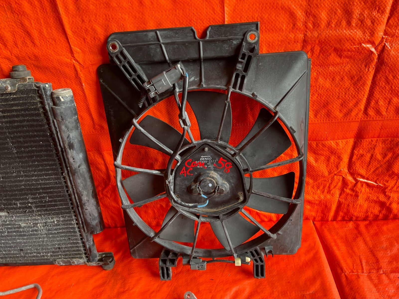 02 04 HONDA CR V CRV   AIR CONDITIONING AC LINE SET LINES W/ CONDENSER + FAN OEM10
