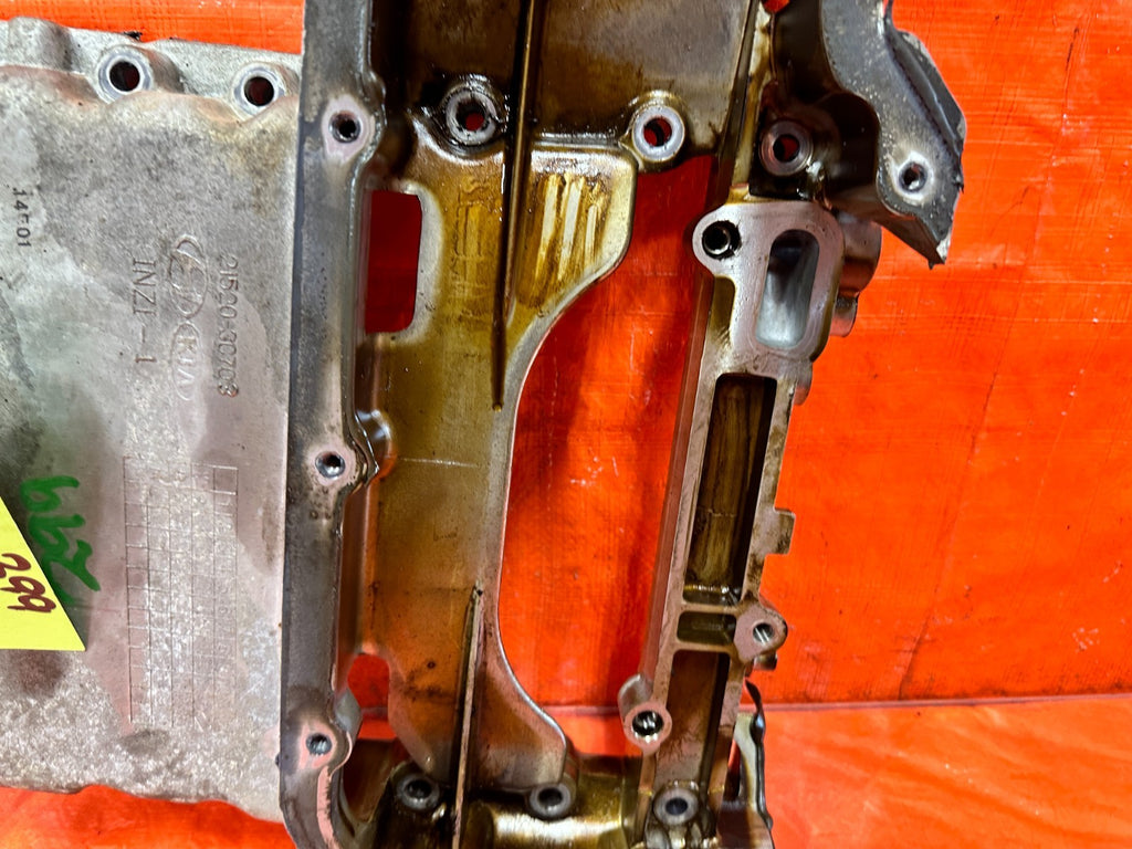 13 16 HYUNDAI GENESIS COUPE 3.8L G6DJ ALUMINUM UPPER OIL PAN ASSEMBLY OEM #2992