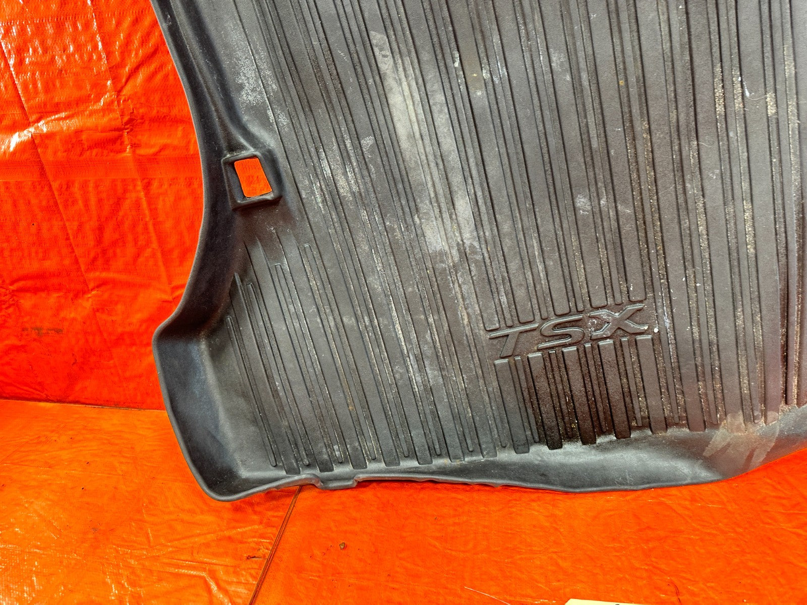 04 08 ACURA TSX   TSX LOGO   ALL WEATHER RUBBER TRUNK MAT LINER LINING   OEM 3227
