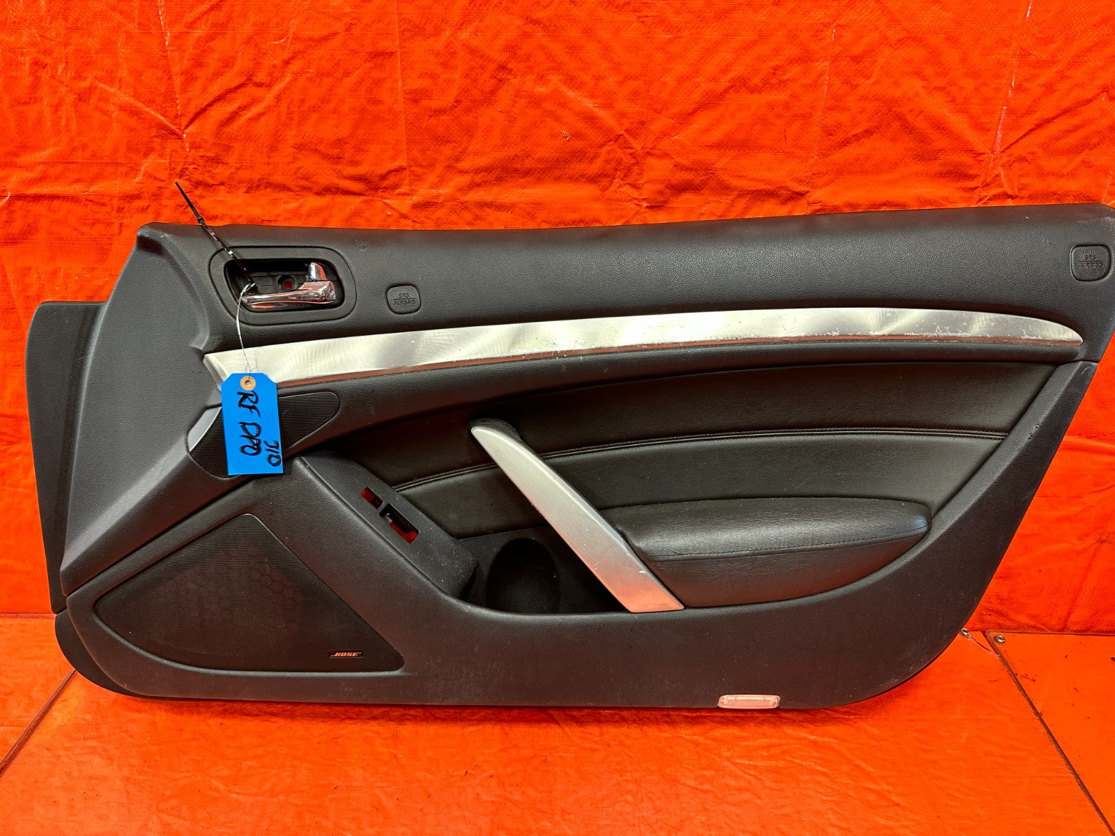 09 15 INFINITI G37 CONVERTIBLE PASSENGER RIGHT INTERIOR DOOR PANEL   OEM #3100