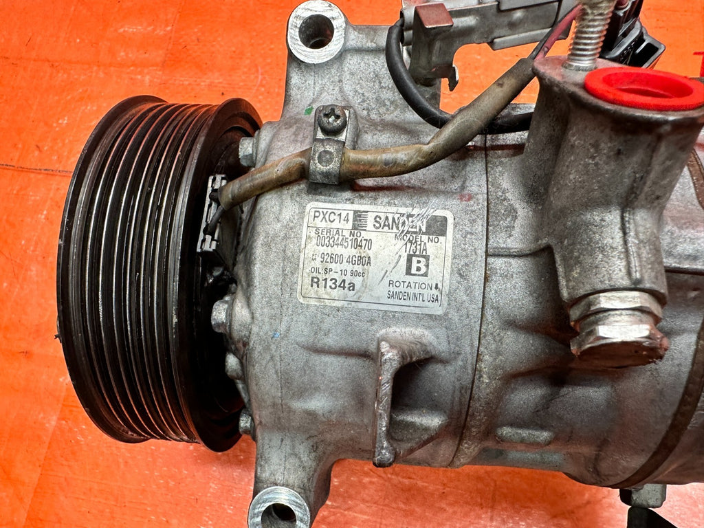 14-15 INFINITI Q50 3.7L VQ37VHR A/C AIR CONDITIONING COMPRESSOR PUMP OEM #3435