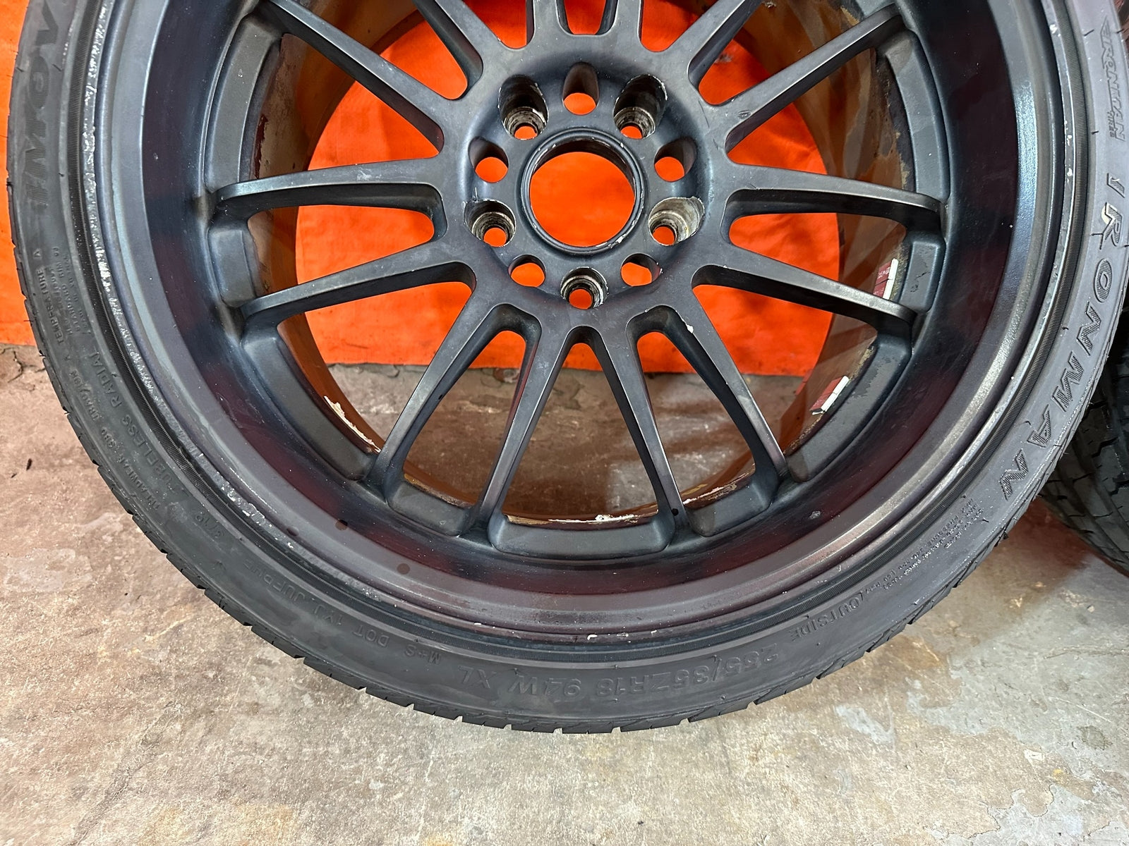 08 15 LANCER EVOLUTION X EVO 10   ROTA SVN WHEELS RIMS W/ TIRES   18x10 & 18x815