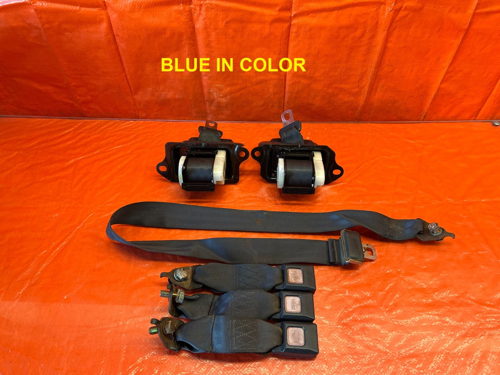 90 91 ACURA INTEGRA 2D   BLUE REAR SEAT BELT SET   LEFT & RIGHT SEAT BELTS   OEM0