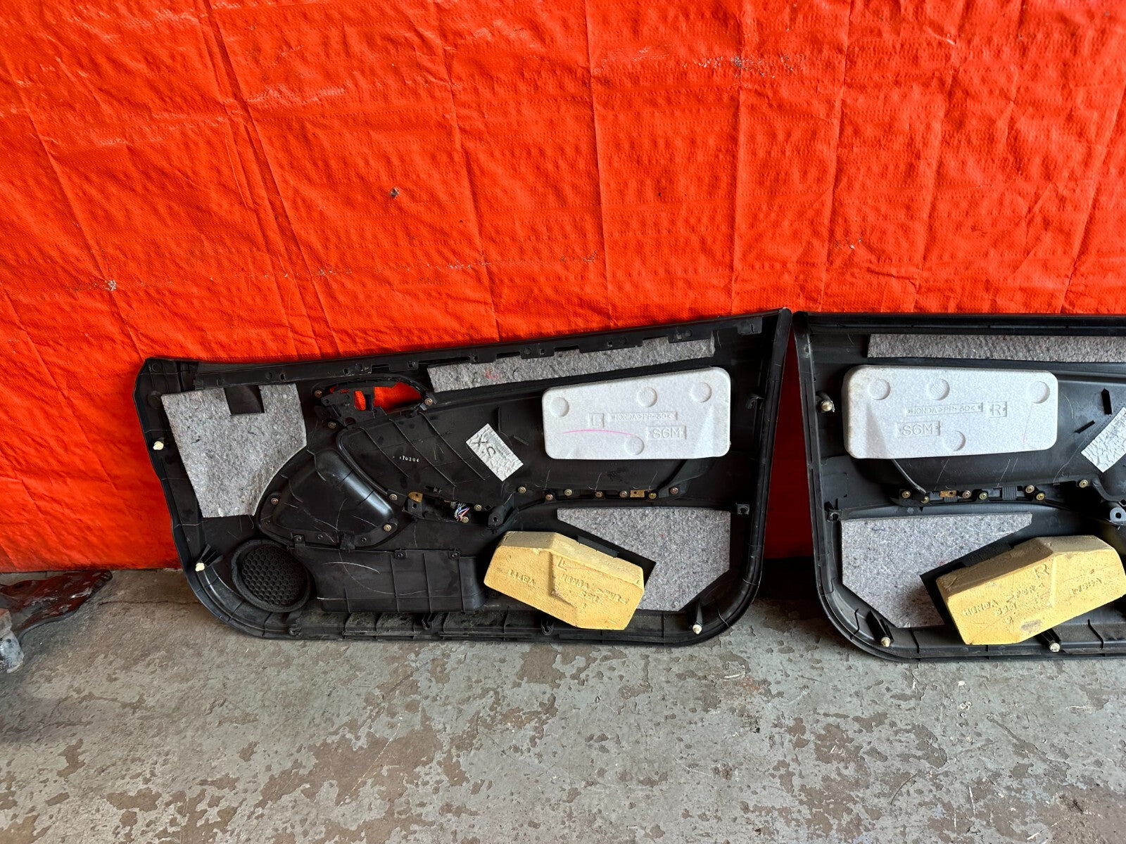 02 06 ACURA RSX   LEFT AND RIGHT BLACK DOOR PANELS W/ SUEDE INSERT   OEM FACTORY15