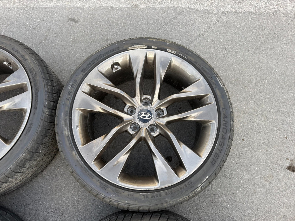 13 16 HYUNDAI GENESIS COUPE   19 INCH R SPEC WHEELS W TIRES   FRONT REAR OEM 29911