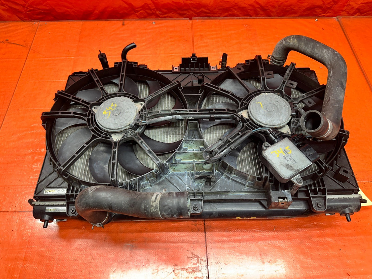 14-15 INFINITI Q50 3.7L AWD ENGINE COOLING RADIATOR WITH CONDENSER SHROUD FANS #12