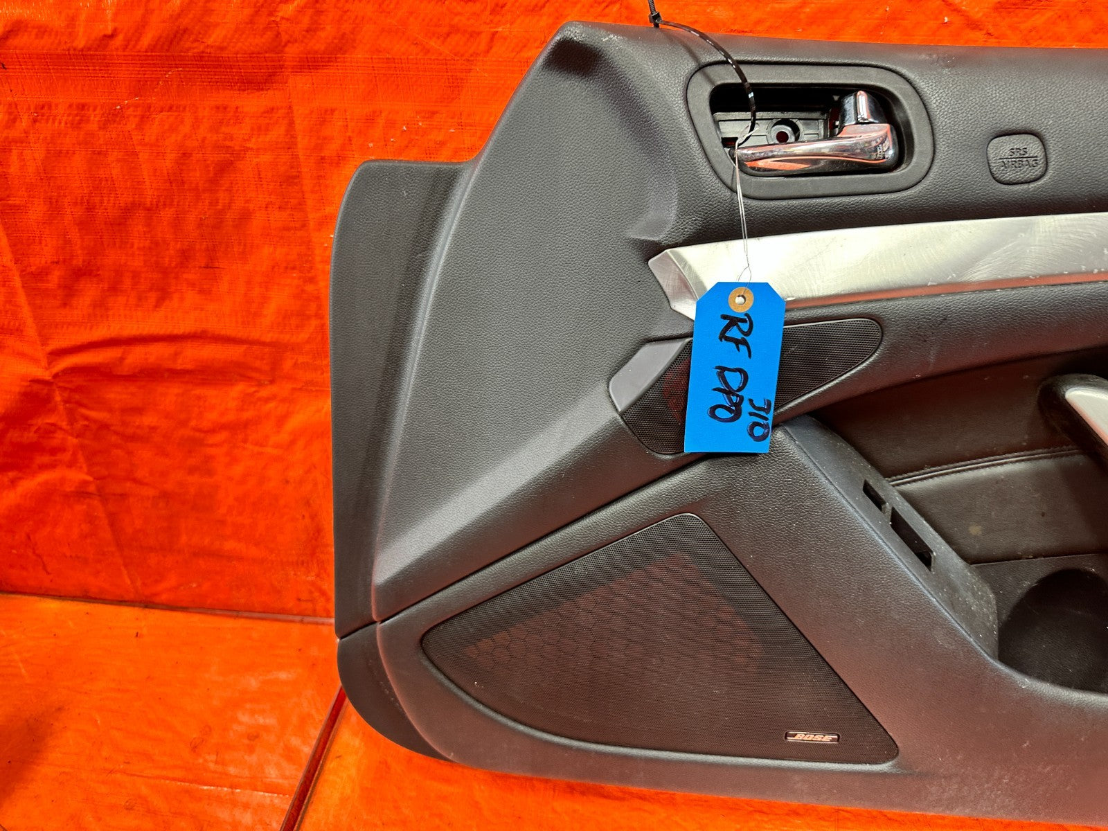 09 15 INFINITI G37 CONVERTIBLE PASSENGER RIGHT INTERIOR DOOR PANEL   OEM #3102