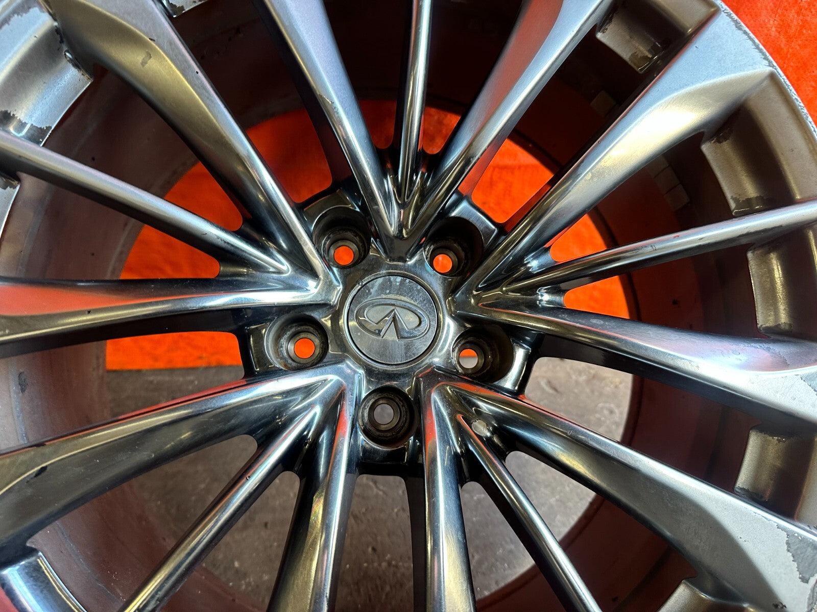 08 15 INFINITI G37 Q60 15 SPOKE ENKEI MODEL   REAR WHEEL RIM   OEM FACTORY 2788
