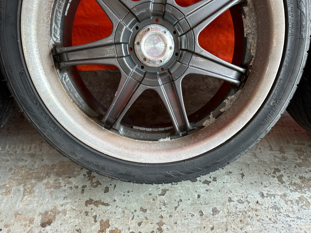 97 01 HONDA PRELUDE   UNKNOWN BRAND   7 SPOKE   18 INCH WHEELS W/ TIRES   #2106