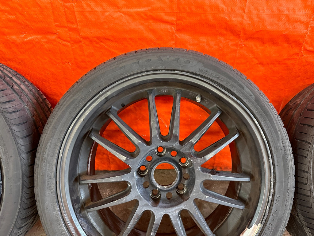 08 15 LANCER EVOLUTION X EVO 10   ROTA SVN WHEELS RIMS W/ TIRES   18x10 & 18x88