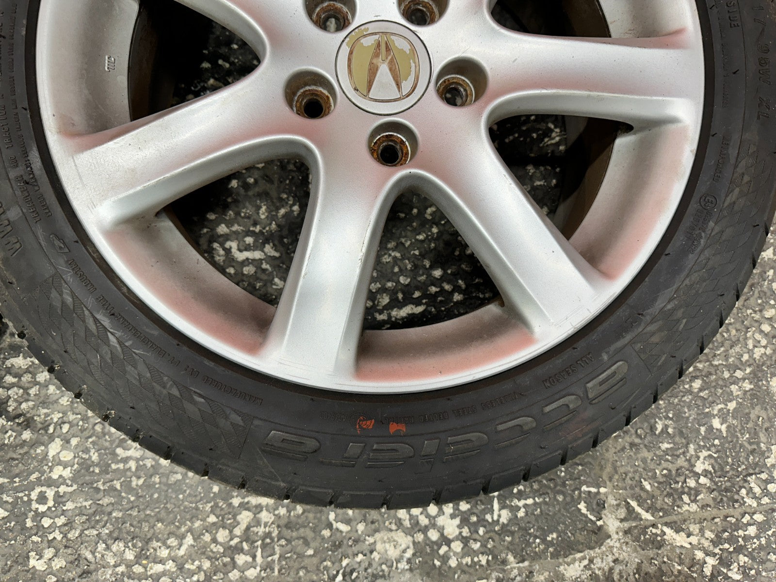 04 08 ACURA TSX 17 INCH WHEELS  W/ GOOD TIRES RIMS ALLOY OEM #33011