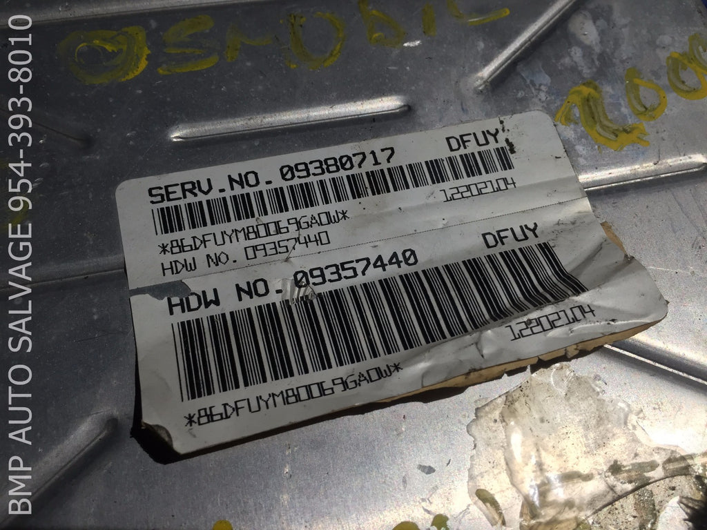 OEM 2000 PONTIAC MANTANA ECU 09380717 DFUY ENGINE COMPUTER BRAIN ECM #11121