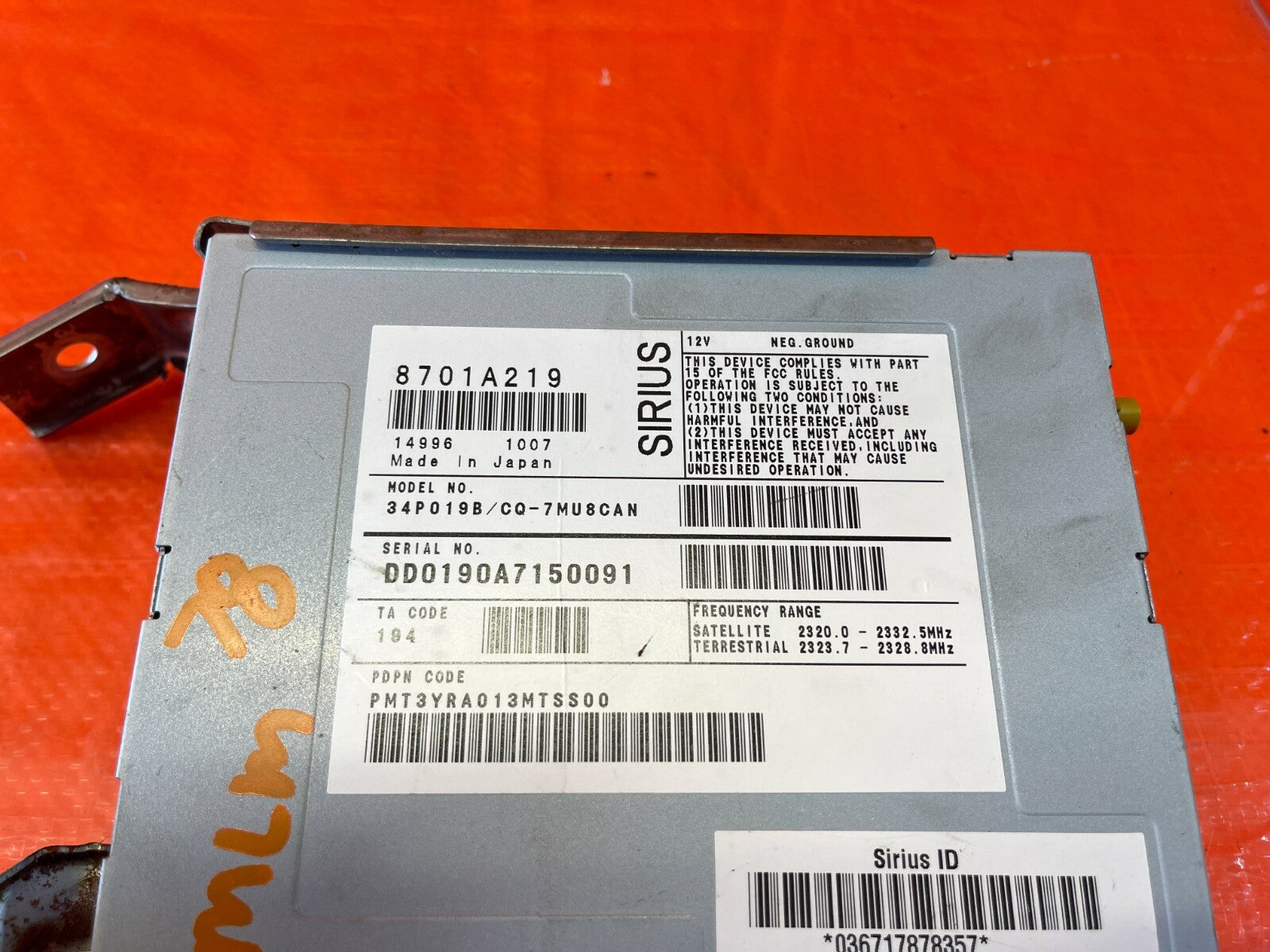 2011 11 LANCER EVOLUTION EVO X 10   SIRIUS SATELLITE RADIO MODULE   OEM #783