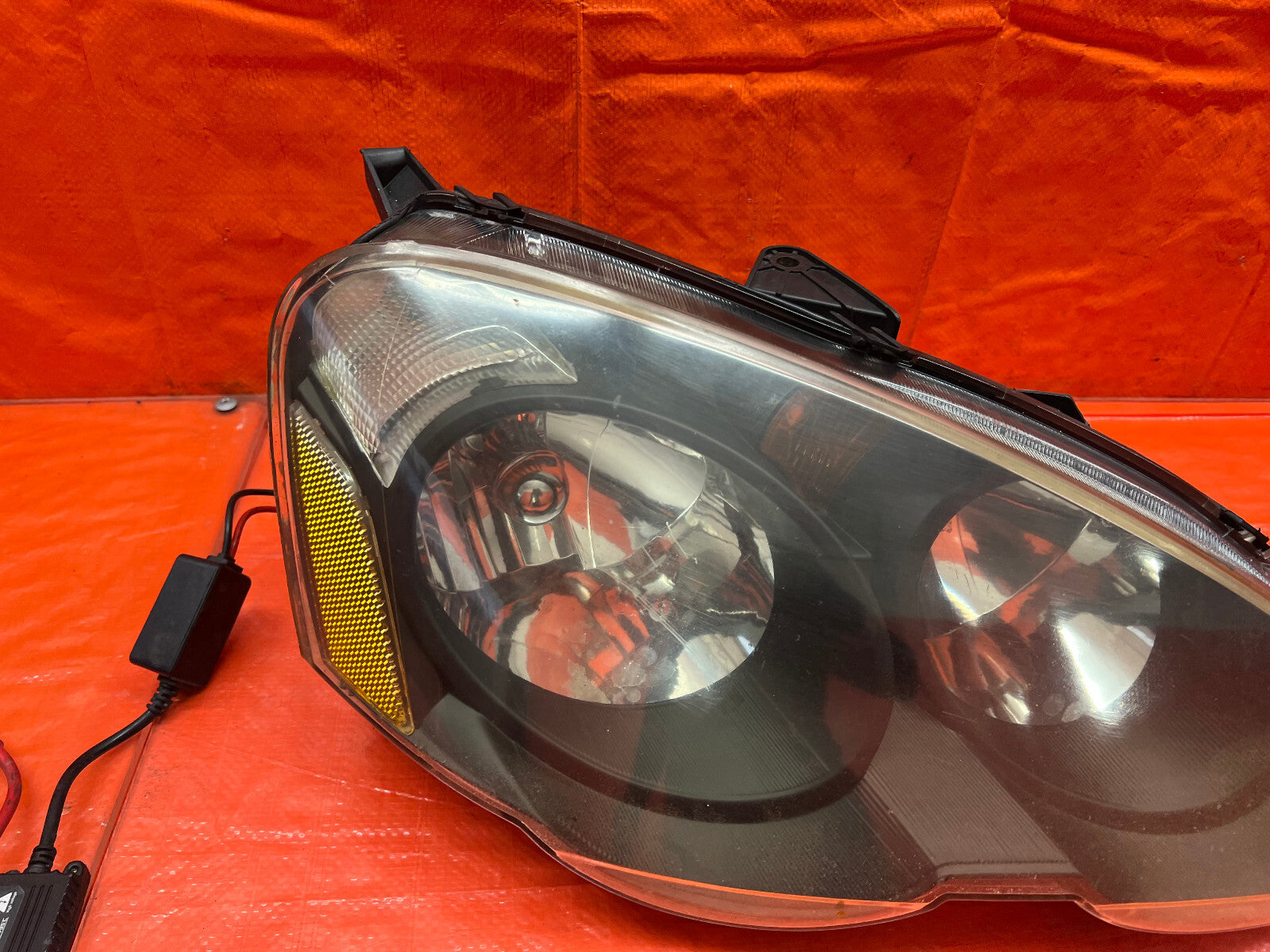 02 04 ACURA RSX   AFTERMARKET BRAND BLACK HOUSING HEADLIGHTS   LEFT & RIGHT #17112